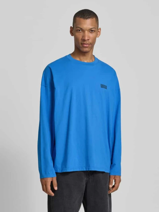 Zdjęcie produktu Longsleeve z nadrukiem logo model 'GIXY' American Vintage Jasnoniebieski