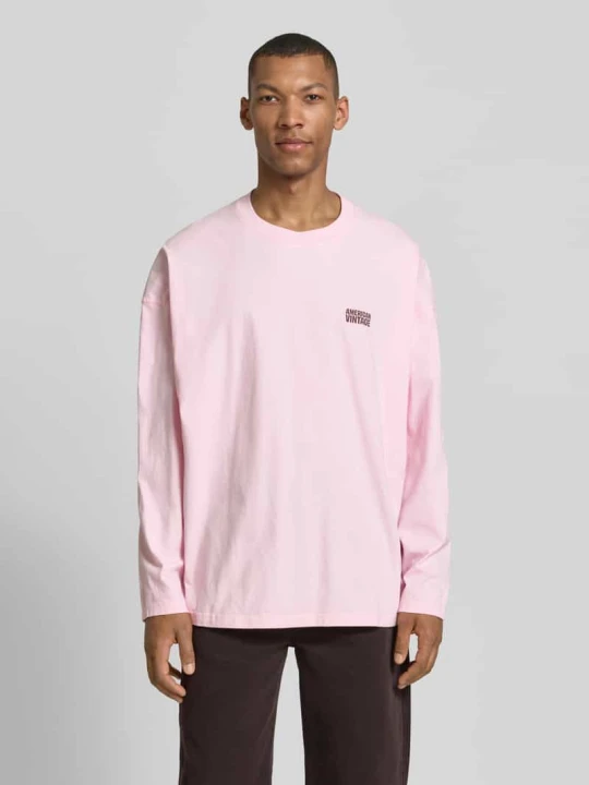 Zdjęcie produktu Longsleeve z nadrukiem logo model 'GIXY' American Vintage Mocnoróżowy