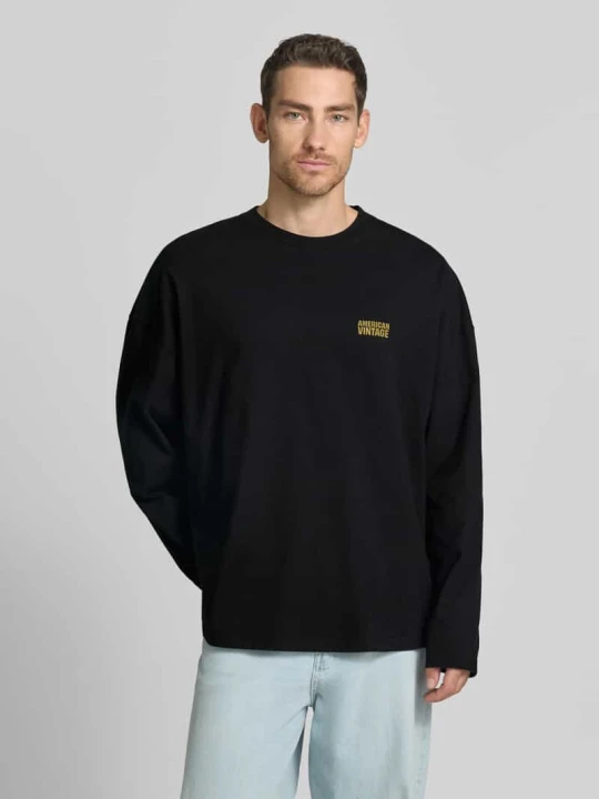 Zdjęcie produktu Longsleeve z nadrukiem logo model 'GIXY' American Vintage Czarny