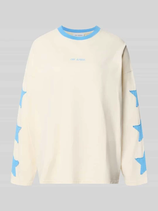 Zdjęcie produktu Longsleeve z nadrukiem logo model 'Venetia' Oh April Złamany biały