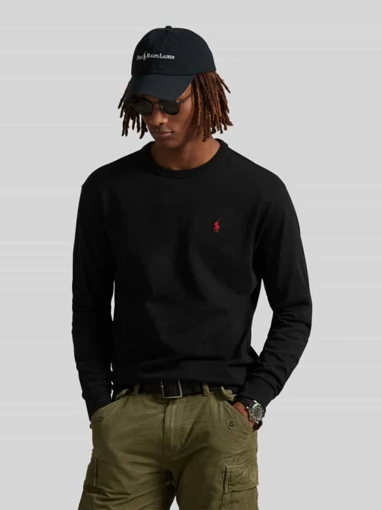 Zdjęcie produktu Longsleeve z przeszyciem z logo Polo Ralph Lauren Czarny