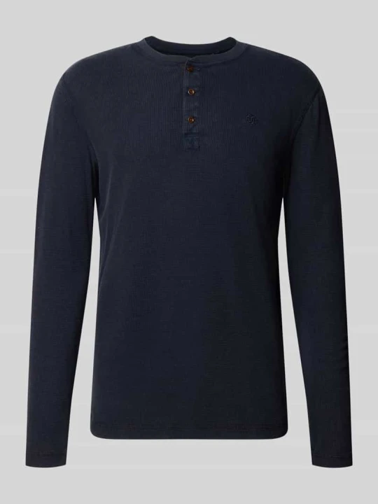 Zdjęcie produktu Longsleeve ze strukturalnym wzorem i listwą guzikową Superdry Granatowy