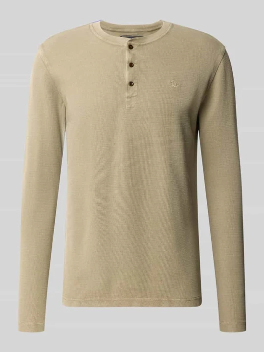 Zdjęcie produktu Longsleeve ze strukturalnym wzorem i listwą guzikową Superdry Khaki