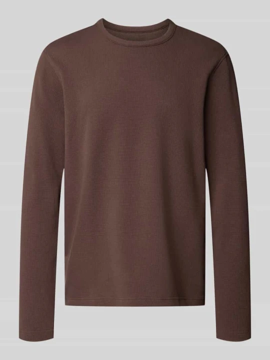 Zdjęcie produktu Longsleeve ze strukturalnym wzorem i okrągłym dekoltem MCNEAL Błotnisty