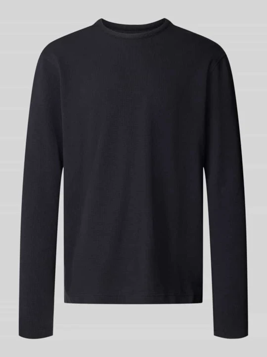 Zdjęcie produktu Longsleeve ze strukturalnym wzorem i okrągłym dekoltem MCNEAL Czarny