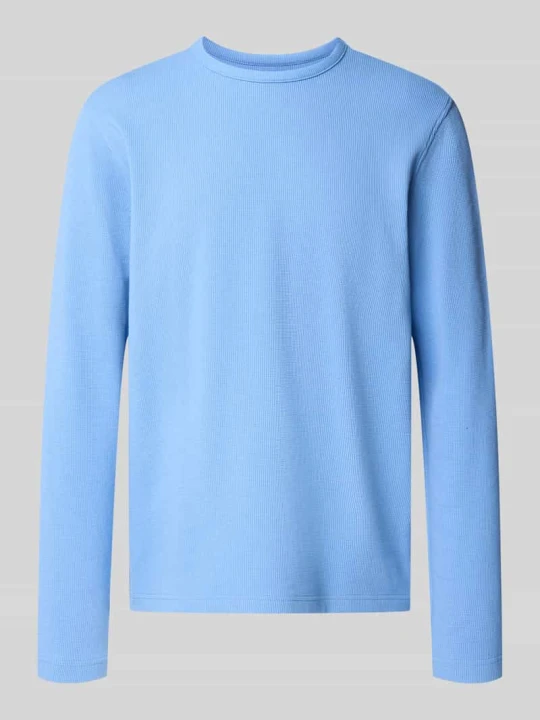 Zdjęcie produktu Longsleeve ze strukturalnym wzorem i okrągłym dekoltem MCNEAL Jasnoniebieski