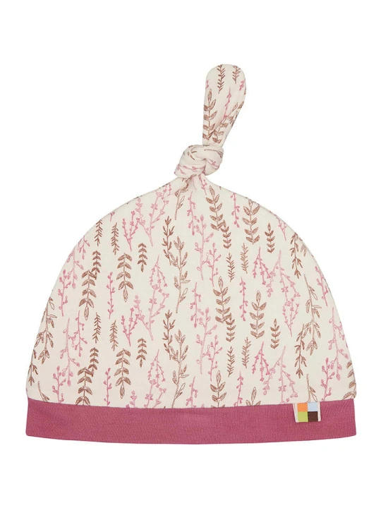 Zdjęcie produktu loud + proud Czapka beanie w kolorze beżowo-czerwonym rozmiar: 74 / 80