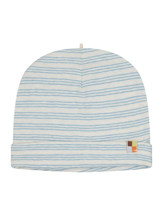 Zdjęcie produktu loud + proud Czapka beanie w kolorze biało-błękitnym rozmiar: 74 / 80
