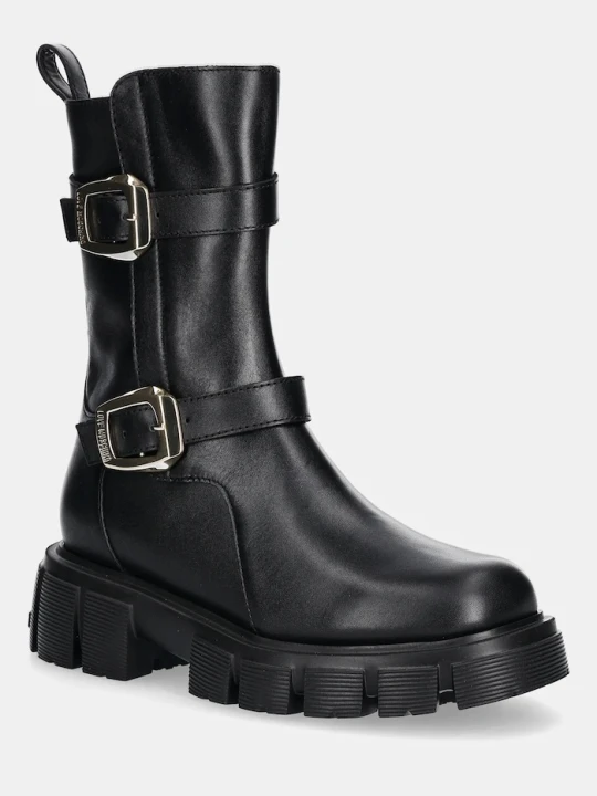 Zdjęcie produktu Love Moschino botki skórzane czarny