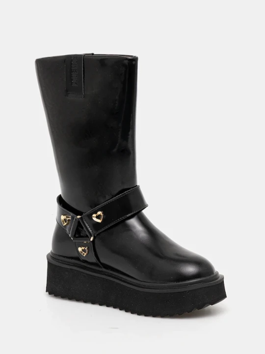 Zdjęcie produktu Love Moschino botki skórzane czarny