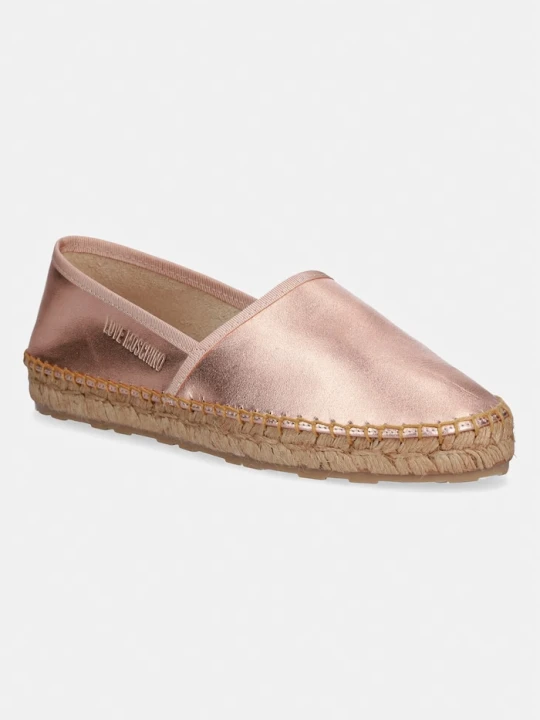 Zdjęcie produktu Love Moschino espadryle damskie skórzane różowy
