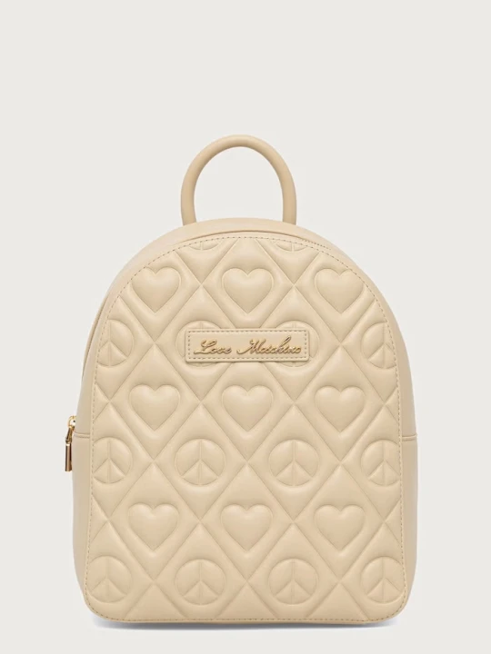 Zdjęcie produktu Love Moschino plecak damski z imitacji skóry beżowy