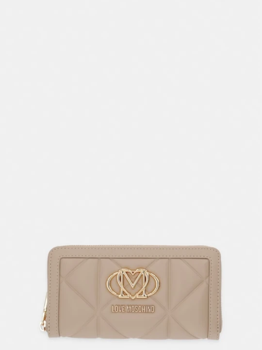 Zdjęcie produktu Love Moschino portfel damski z imitacji skóry beżowy