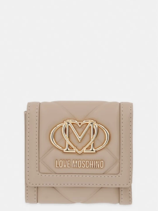 Zdjęcie produktu Love Moschino portfel damski z imitacji skóry beżowy