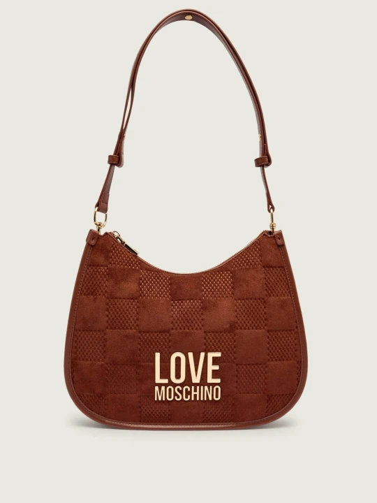 Zdjęcie produktu Love Moschino Skórzana torebka na ramię brązowy