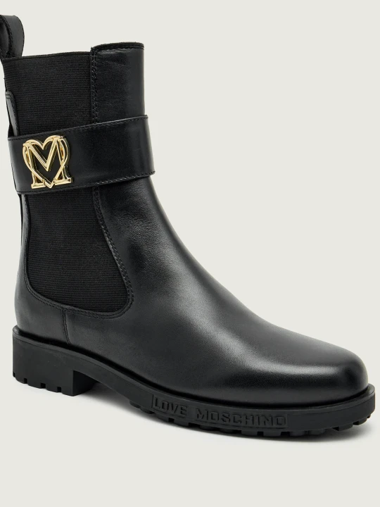 Zdjęcie produktu Love Moschino Skórzane botki czarny