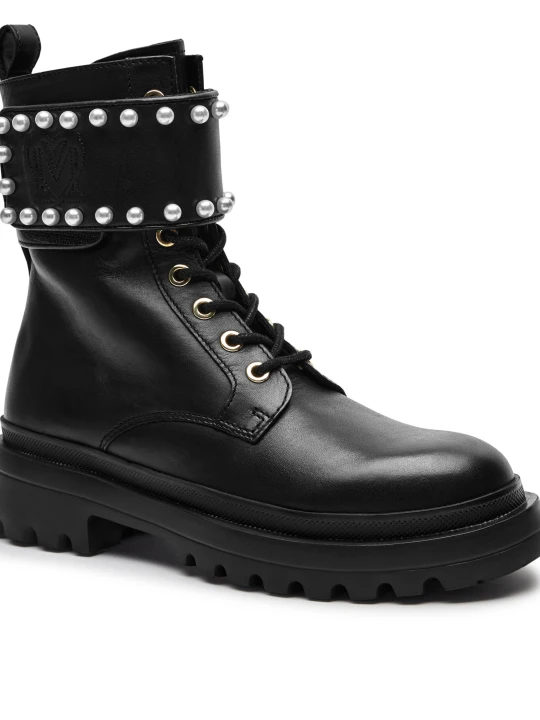 Zdjęcie produktu Love Moschino Skórzane botki czarny