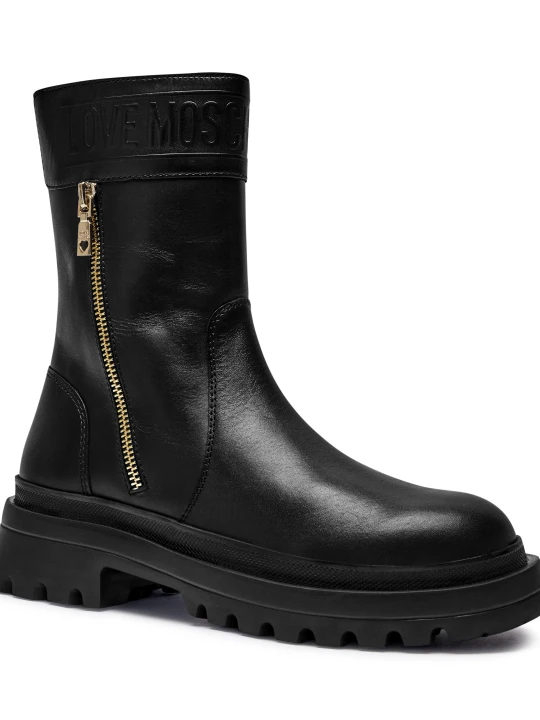 Zdjęcie produktu Love Moschino Skórzane botki Her 50 czarny
