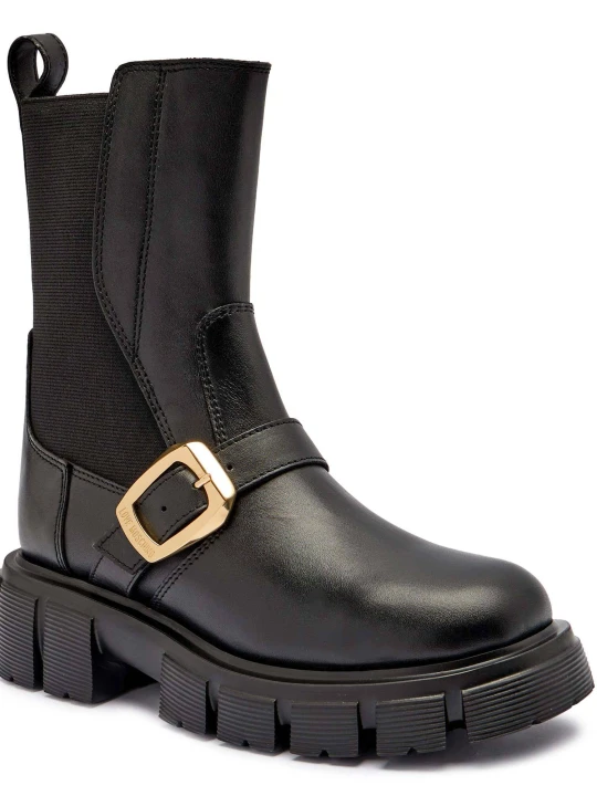 Zdjęcie produktu Love Moschino Skórzane botki na platformie czarny