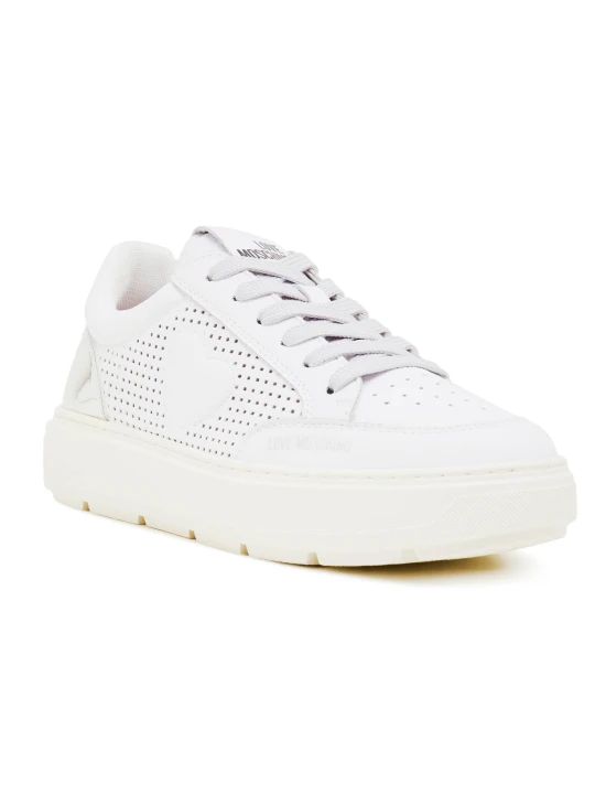 Zdjęcie produktu Love Moschino Skórzane sneakersy ecru