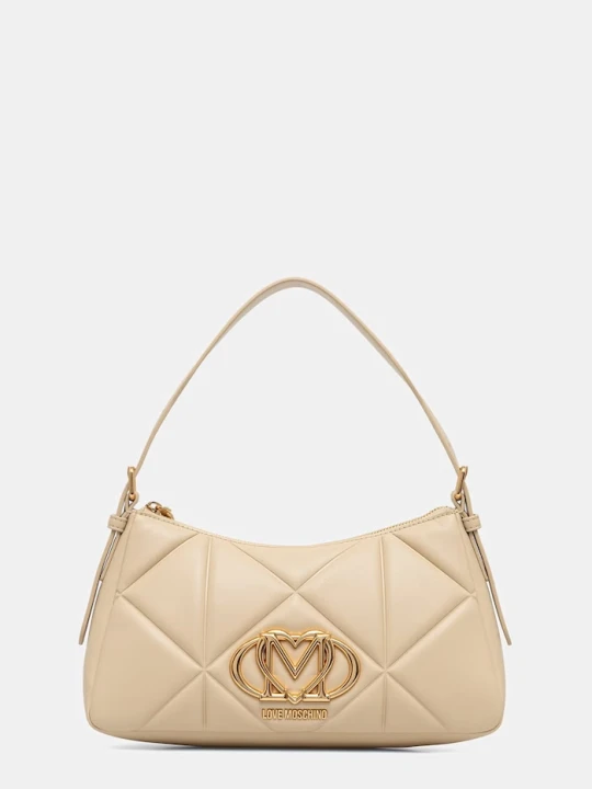 Zdjęcie produktu Love Moschino torebka bagietka damska z imitacji skóry beżowy