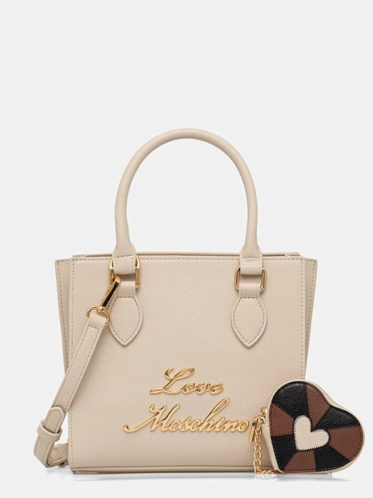 Zdjęcie produktu Love Moschino torebka crossbody damska skórzana beżowy