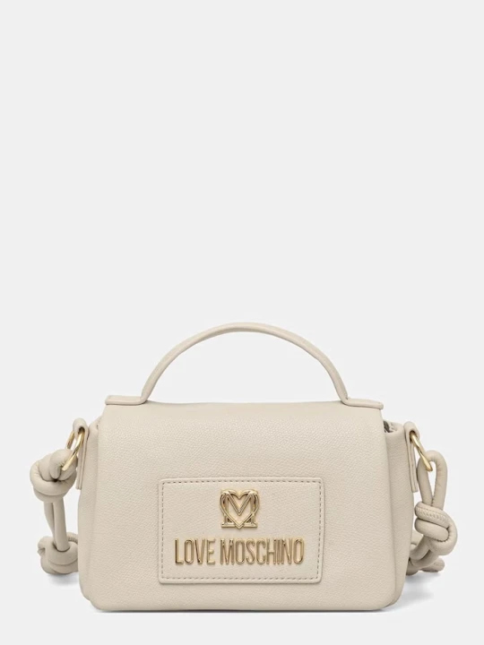 Zdjęcie produktu Love Moschino Torebka crossbody damska z imitacji skóry beżowy