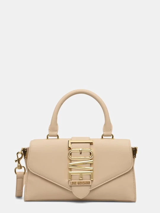Zdjęcie produktu Love Moschino torebka crossbody damska z imitacji skóry beżowy