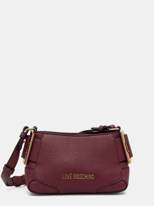 Zdjęcie produktu Love Moschino torebka crossbody damska z imitacji skóry bordowy