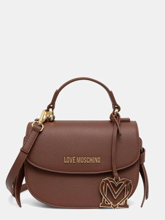 Zdjęcie produktu Love Moschino torebka crossbody damska z imitacji skóry brązowy