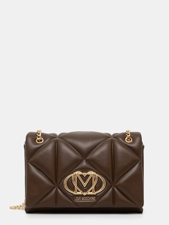 Zdjęcie produktu Love Moschino torebka crossbody damska z imitacji skóry brązowy