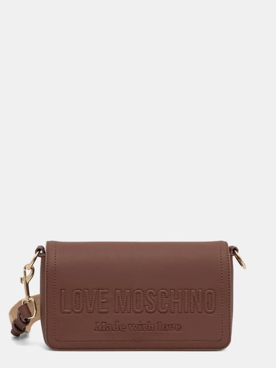 Zdjęcie produktu Love Moschino torebka damska z imitacji skóry brązowy