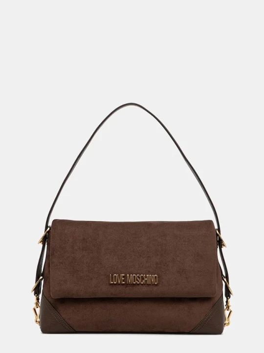Zdjęcie produktu Love Moschino torebka damska z imitacji zamszu brązowy