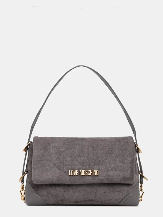Zdjęcie produktu Love Moschino torebka damska z imitacji zamszu szary