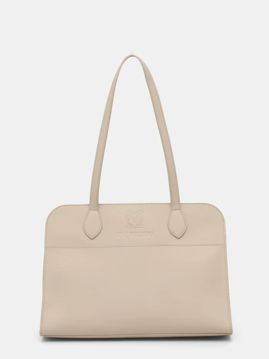 Zdjęcie produktu Love Moschino torebka shopper damska z imitacji skóry beżowy