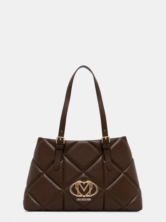 Zdjęcie produktu Love Moschino torebka shopper damska z imitacji skóry brązowy