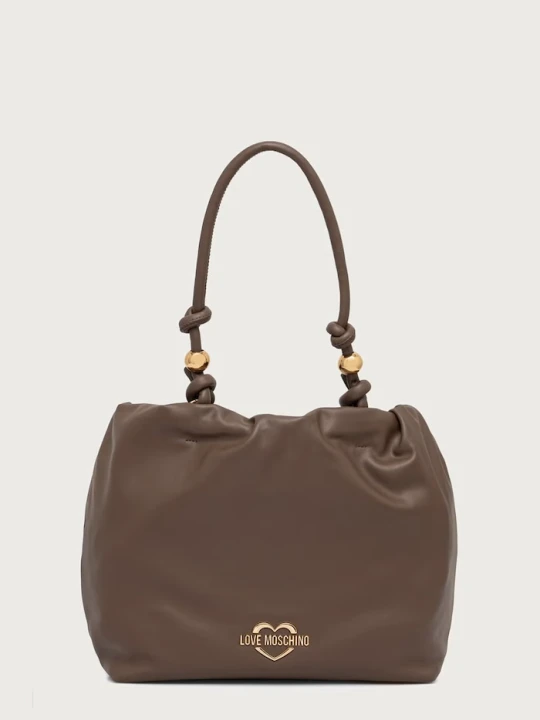 Zdjęcie produktu Love Moschino torebka shopper damska z imitacji skóry brązowy