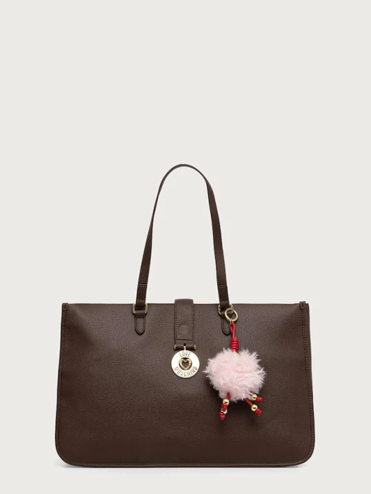 Zdjęcie produktu Love Moschino torebka shopper damska z imitacji skóry brązowy
