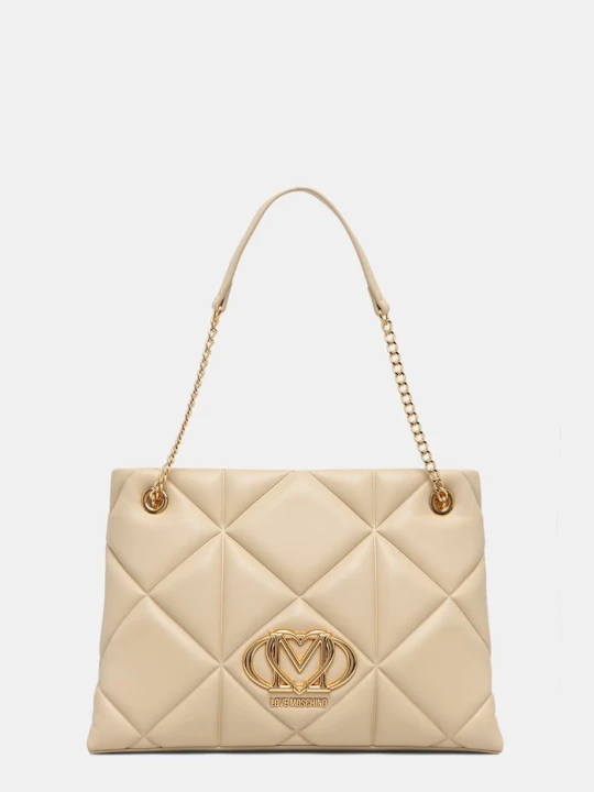 Zdjęcie produktu Love Moschino torebka tote damska z imitacji skóry beżowy