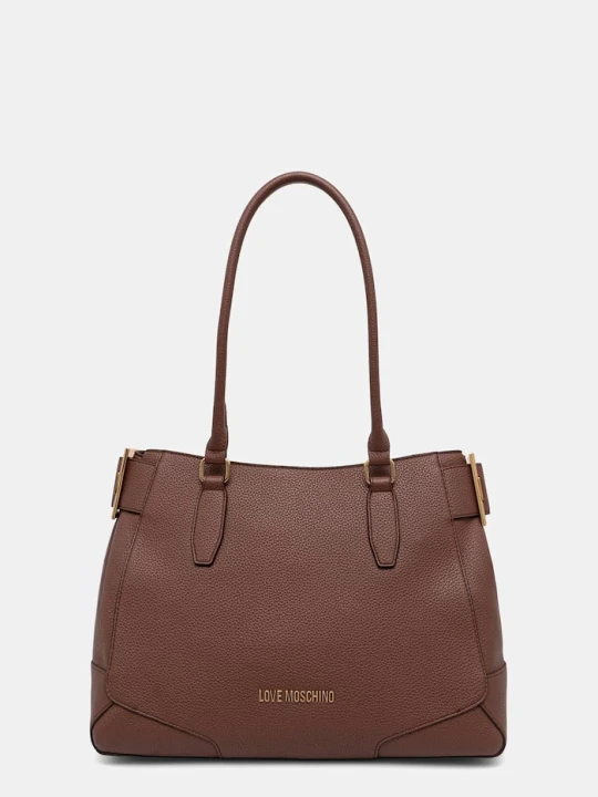 Zdjęcie produktu Love Moschino torebka tote damska z imitacji skóry brązowy