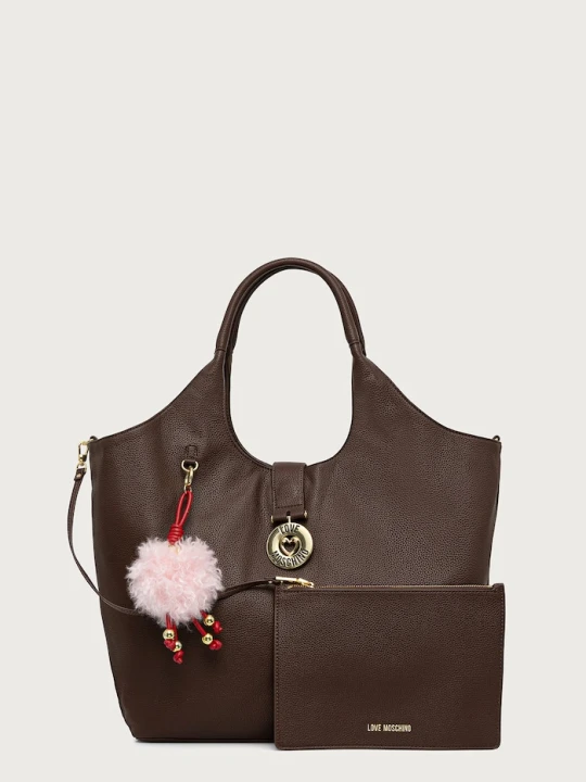 Zdjęcie produktu Love Moschino torebka tote damska z imitacji skóry brązowy