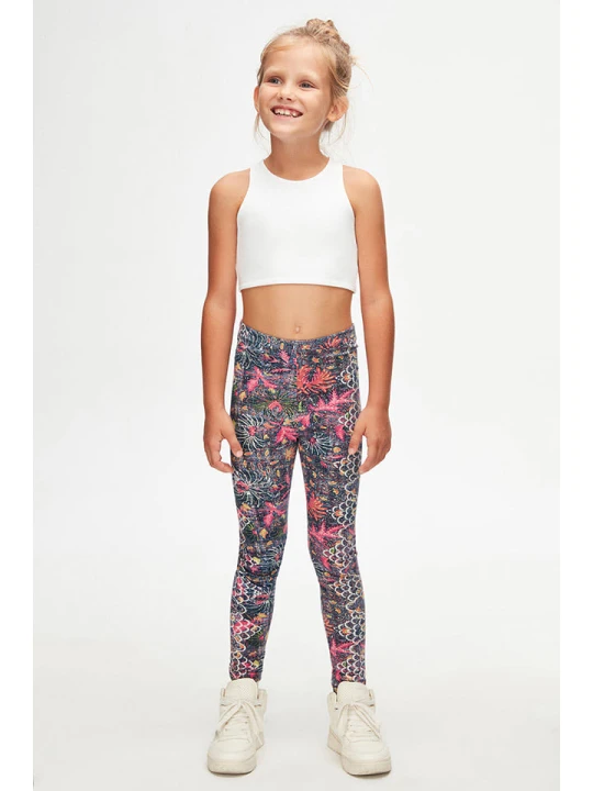 Zdjęcie produktu lovetti Legginsy w kolorze niebieskim ze wzorem rozmiar: 152