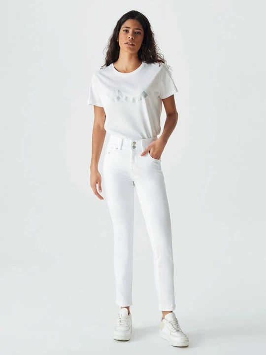 Zdjęcie produktu LTB Dżinsy "Molly" - Skinny fit - w kolorze białym rozmiar: W26/L34