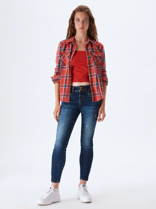 Zdjęcie produktu LTB Dżinsy "Senta Zip" - Skinny fit - w kolorze granatowym rozmiar: W25