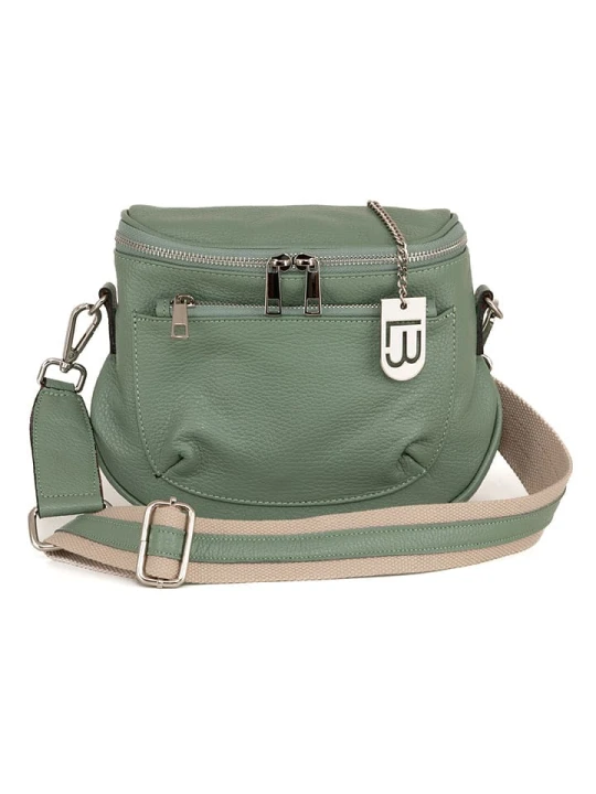 Zdjęcie produktu Lucca Baldi Skórzana torebka "Favara" w kolorze zielonym - 24 x 19 x 7 cm rozmiar: onesize