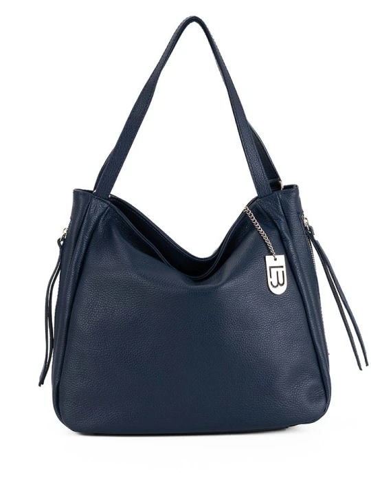 Zdjęcie produktu Lucca Baldi Skórzana torebka "Fiesole" w kolorze granatowym - 34 x 29 x 15 cm rozmiar: onesize