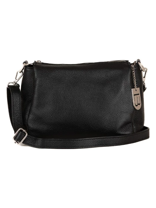 Zdjęcie produktu Lucca Baldi Skórzana torebka "Melfi" w kolorze czarnym - 26 x 19 x 9 cm rozmiar: onesize