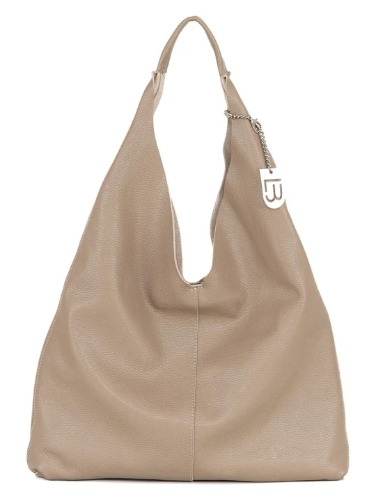 Zdjęcie produktu Lucca Baldi Skórzany shopper bag "Catanzaro" w kolorze beżowym - 46 x 35 x 5 cm rozmiar: onesize