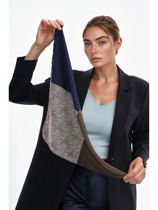 Zdjęcie produktu Lucky Bees Chusta w kolorze brązowo-granatowo-kremowym - 53 x 53 cm rozmiar: onesize
