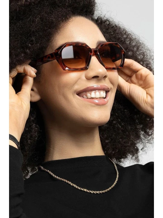 Zdjęcie produktu Lucky Bees Damskie okulary przeciwsłoneczne w kolorze jasnobrązowym rozmiar: onesize